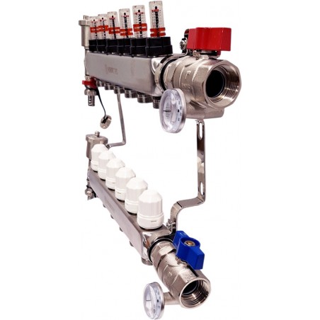 edelstahlverteiler fußbodenheizung Nordic Tec 6 Fach DE8