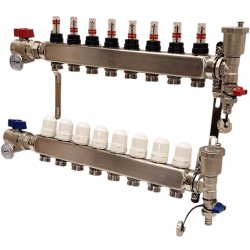 Edelstahl Heizkreisverteiler Nordic Tec INOX 8 Fach 2