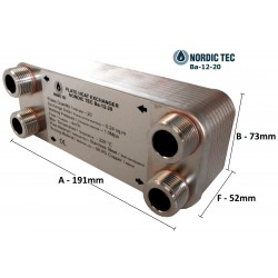 Plattenwärmetauscher NORDIC Ba-12-20 45kW 3/4&1/2"