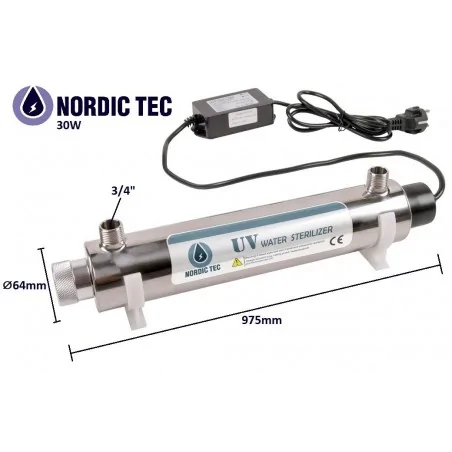 UV Sterilisator Filter Nordic PHILIPS 3/4" 30W Wasser