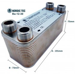 plattenwärmetauscher 10kw Ba-12-30