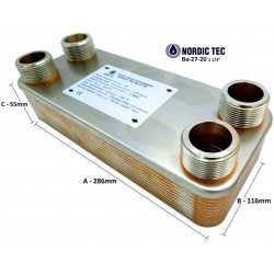 Gelötete Plattenwärmetauscher mit 1 1/4" Anschlusse