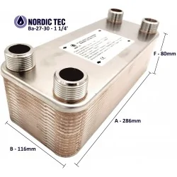 Wärmetauscher mit größerem 5/4" Anschluss Ba-27-30