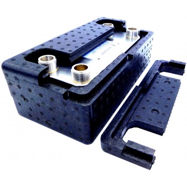 Wärmetauscher 30 Platten für einen Kohlekessel 1 1/4" + Isolierung