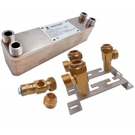 Plattenwärmetauscher zum Anschluss von Wärmepumpen 18 kW 20 Ba-60-50