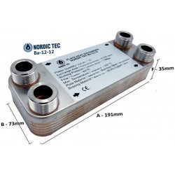 Gelöteter Wärmetauscher - 12 Platten