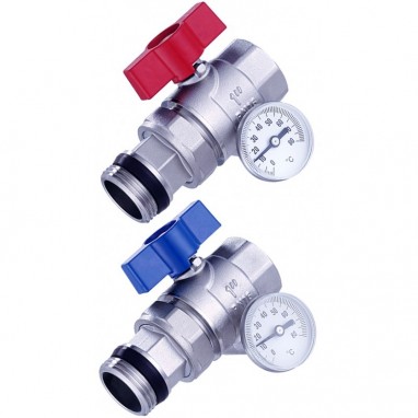 Absperrventile 1" mit Thermometer fur Plattenwärmetauscher