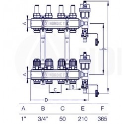 Heizkreisverteiler mit Durchflussmesser - 4 Kreise 2