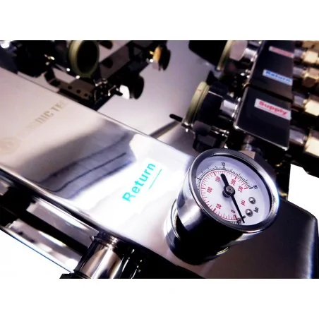 Hydraulische Weiche mit Verteiler Kollektor - 3 fach Manometer