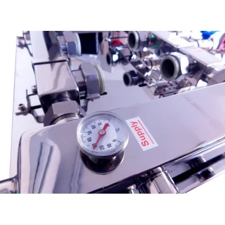 Hydraulische Weiche mit Verteiler Kollektor - 3 fach thermometer