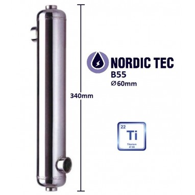 Schwimmbad Titan Wärmetauscher Pool NORDIC Tec B55-Ti 16 kW