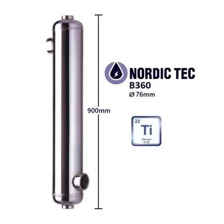 SCHWIMMBADWÄRMETAUSCHER TITAN NORDIC Tec B360-Ti 110kW