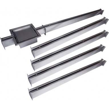 Edelstahl Schlitzrinne f. Wasser 5 m