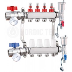 Edelstahl Heizkreisverteiler Nordic Tec INOX 4 Fach