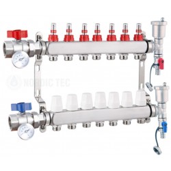 Edelstahl Heizkreisverteiler Nordic Tec INOX 7 Fach