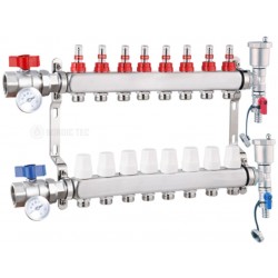 Edelstahl Heizkreisverteiler Nordic Tec INOX 8 Fach