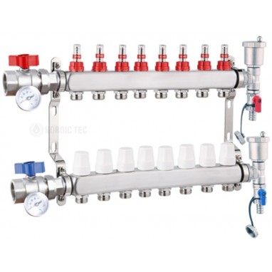 Edelstahl Heizkreisverteiler Nordic Tec INOX 8 Fach