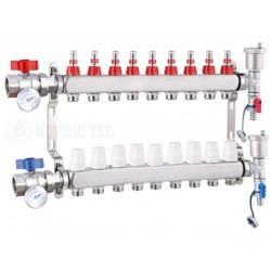 Edelstahl Heizkreisverteiler Nordic Tec INOX 9 Fach