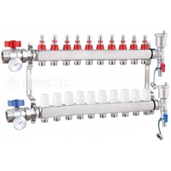 Edelstahl Heizkreisverteiler Nordic Tec INOX 11 Fach