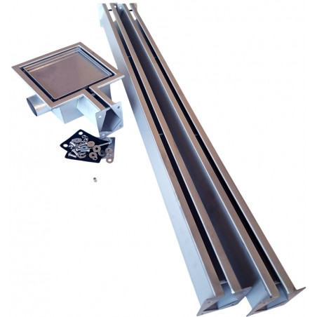 Industrielle Entwässerungsrinne Edelstahl 2m Nordic Tec DE 9