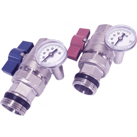 Kugelhahn mit Thermometer Nordic Tec komplett 1 Zoll