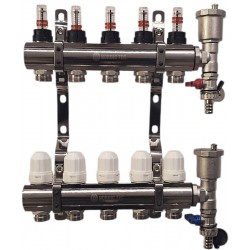 Heizkreisverteiler Fussbodenheizung mit Durchflussmesser - 5 Kreise 2