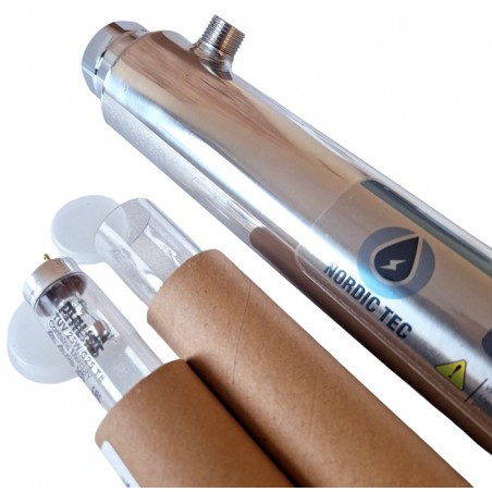 UV-Lampe und Quarzrohr für einen UV-Wasserfilter 25 W Nordic Tec DE8