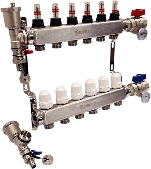 fbh verteiler edelstahl Nordic Tec INOX 6 Fach