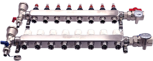 heizkreisverteiler 8 heizkreise Nordic Tec INOX DE9