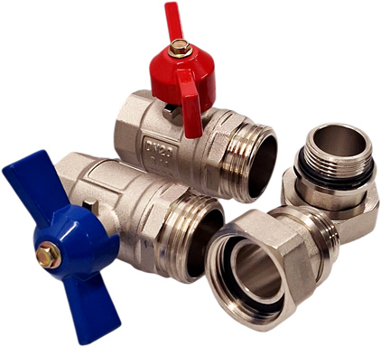 Kugelhähne mit Verschraubungen Nordic Tec