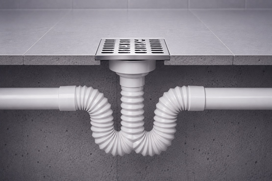 Bodensiphon in W-Form für Garagenabläufe