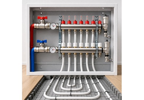 Aufbau des Fußbodenverteilers