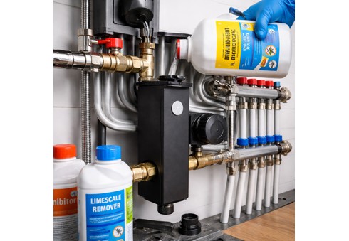 Spülen die Heizung mit einem chemischen Mittel über einen Magnetfilter